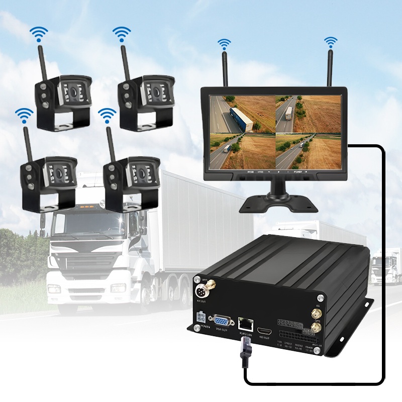 10,1-Zoll-4-Kanal-Wireless-HDD-Mobil-NVR-System