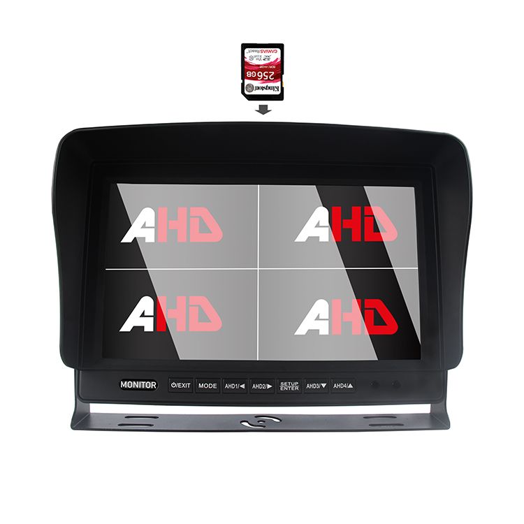 10,1 Zoll AHD Quad Split Display SD DVR Fahrzeugmonitor