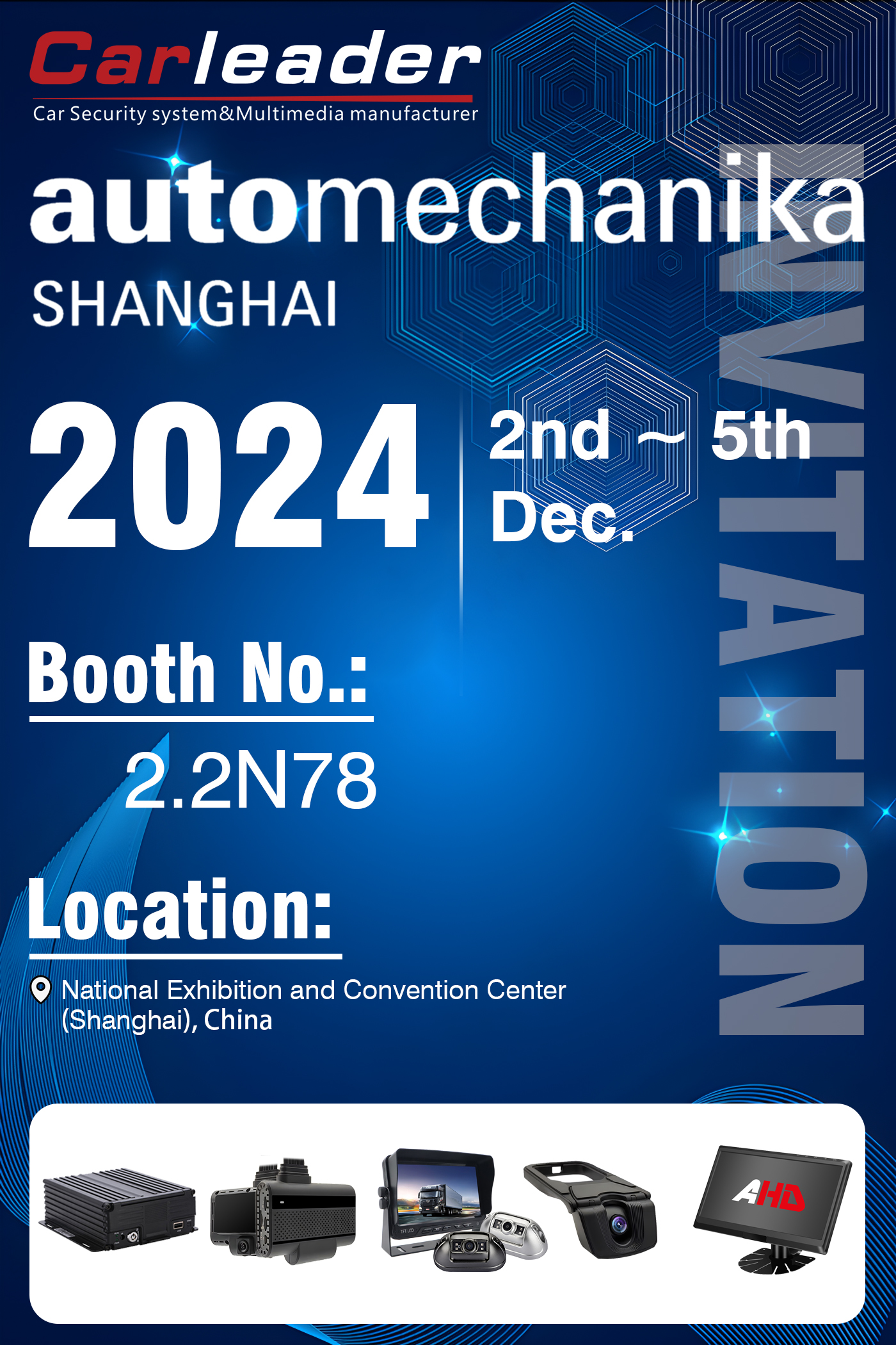 Automechanika Shanghai 2024 Ausstellung | Stand Nr.: 2.2N78, Carleader wartet auf Ihren Besuch