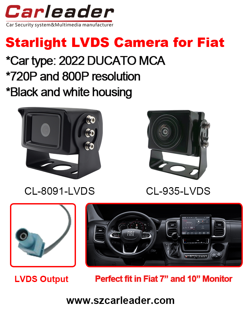 Carleader LVDS Fahrzeug-Rückfahrkamera, passend für Fiat Ducato