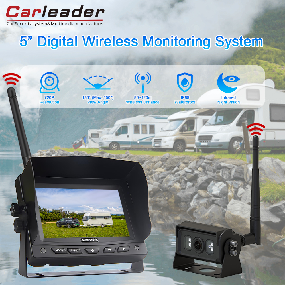 Upgrade auf eine intelligentere Überwachung mit Carleader mit 5-Zoll-2,4G-LCD-TFT Digital Wireless Camera System