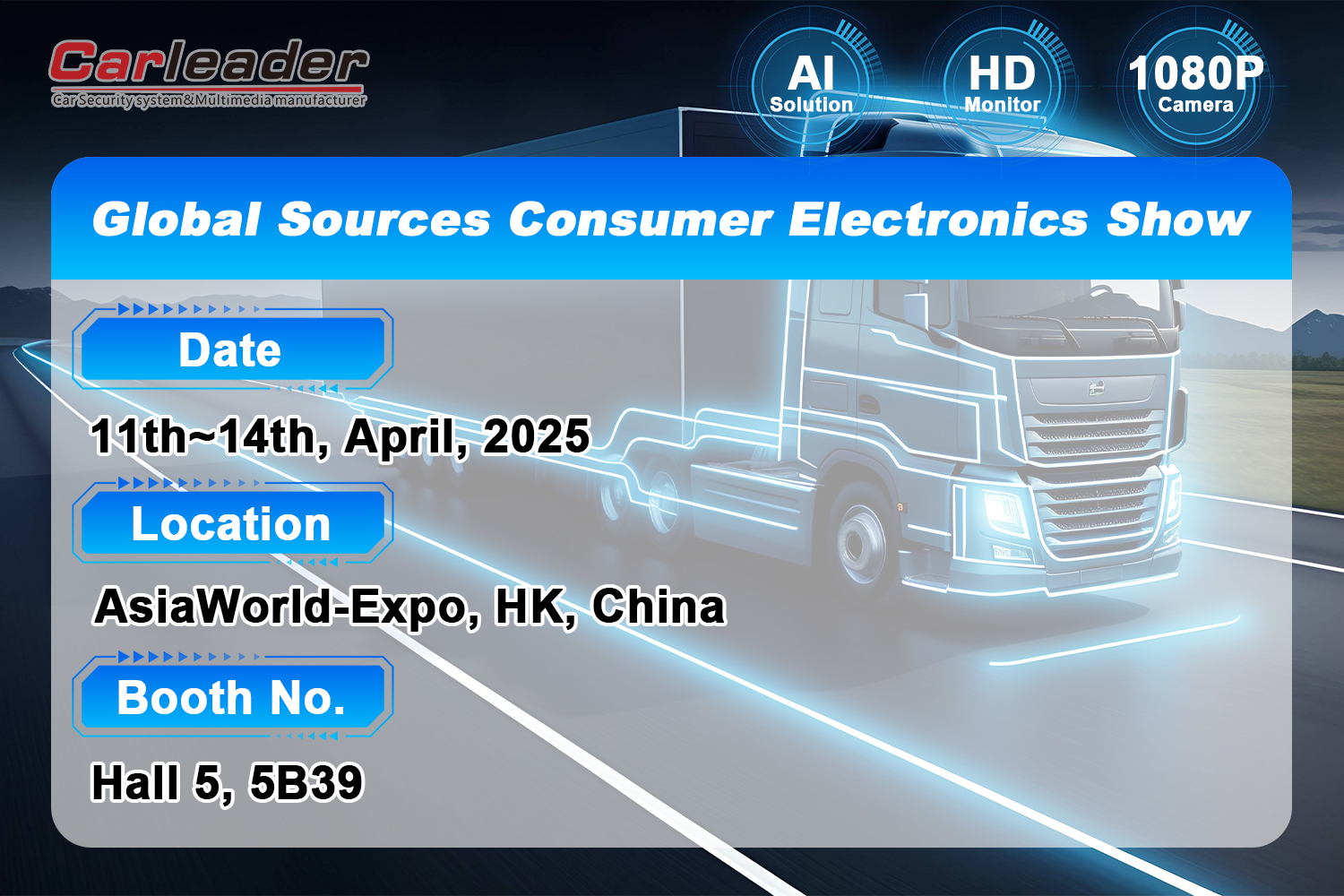 Willkommen bei unserem Stand bei Global Sources Consumer Electronics Show ---- Shenzhen Carleader