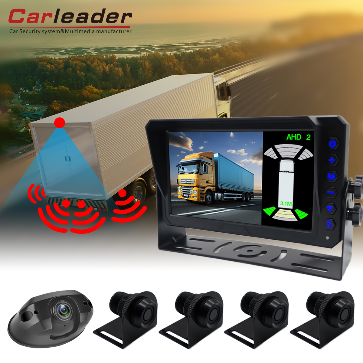 Carleader 7-Zoll-Parkradar-Umkehr-Überwachungssystem ---- ideal zum Parken und Umkehrungen