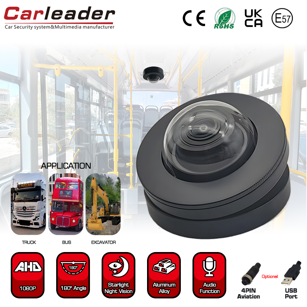 Carleader 180 Grad Weitwinkel HD 1080p Kuppel Fahrzeugkamera für die Überwachung im Fahrzeug