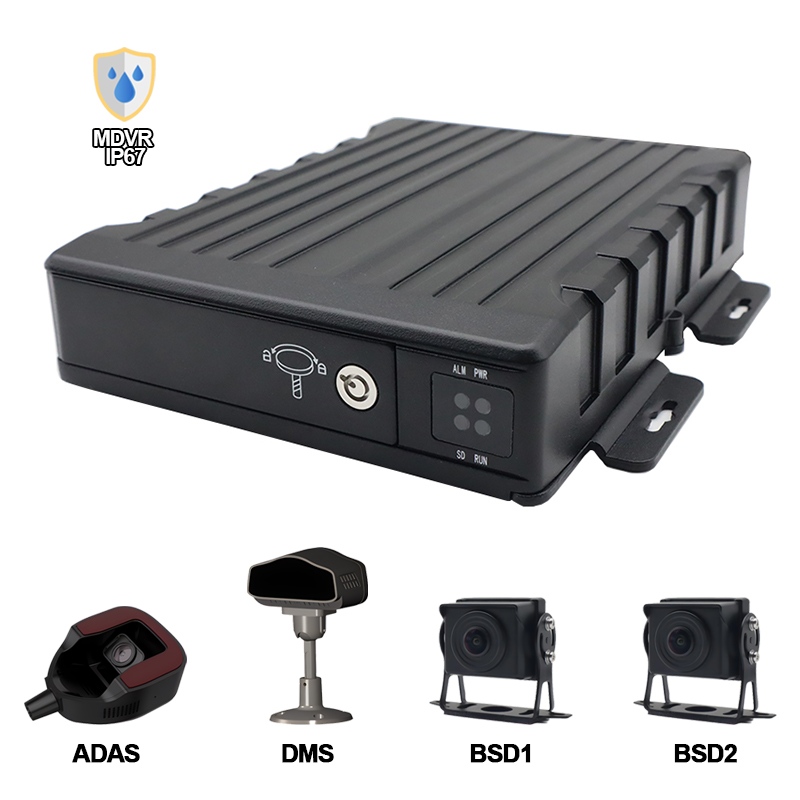Carleader 4CH IP67 Wasserdichter AI SD Mobile DVR unterstützt ADAS+DMS+BSD
