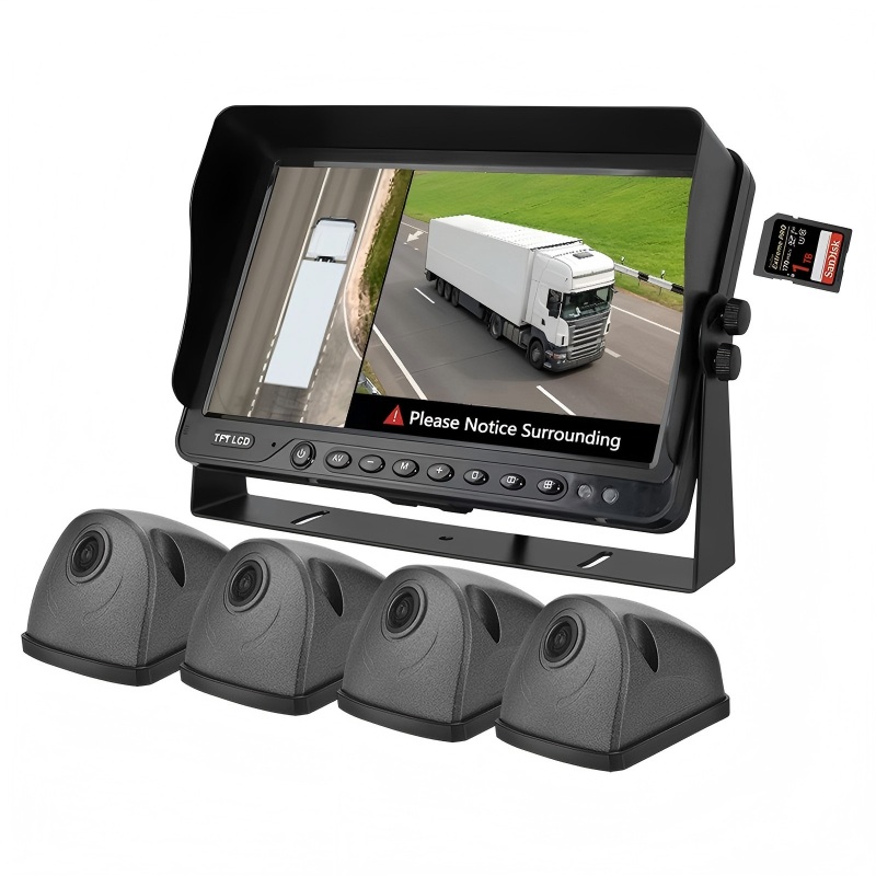 7-Zoll-360-AVM-System mit KI-Erkennung des toten Winkels und 1080P-Kameras