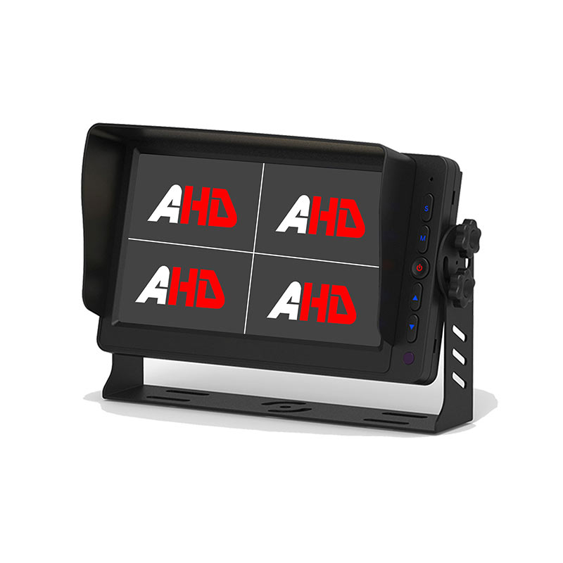 7-Zoll-AHD-Fahrzeugmonitor mit 4 Videoeingängen, 5 Klicktasten und Triggerfunktion