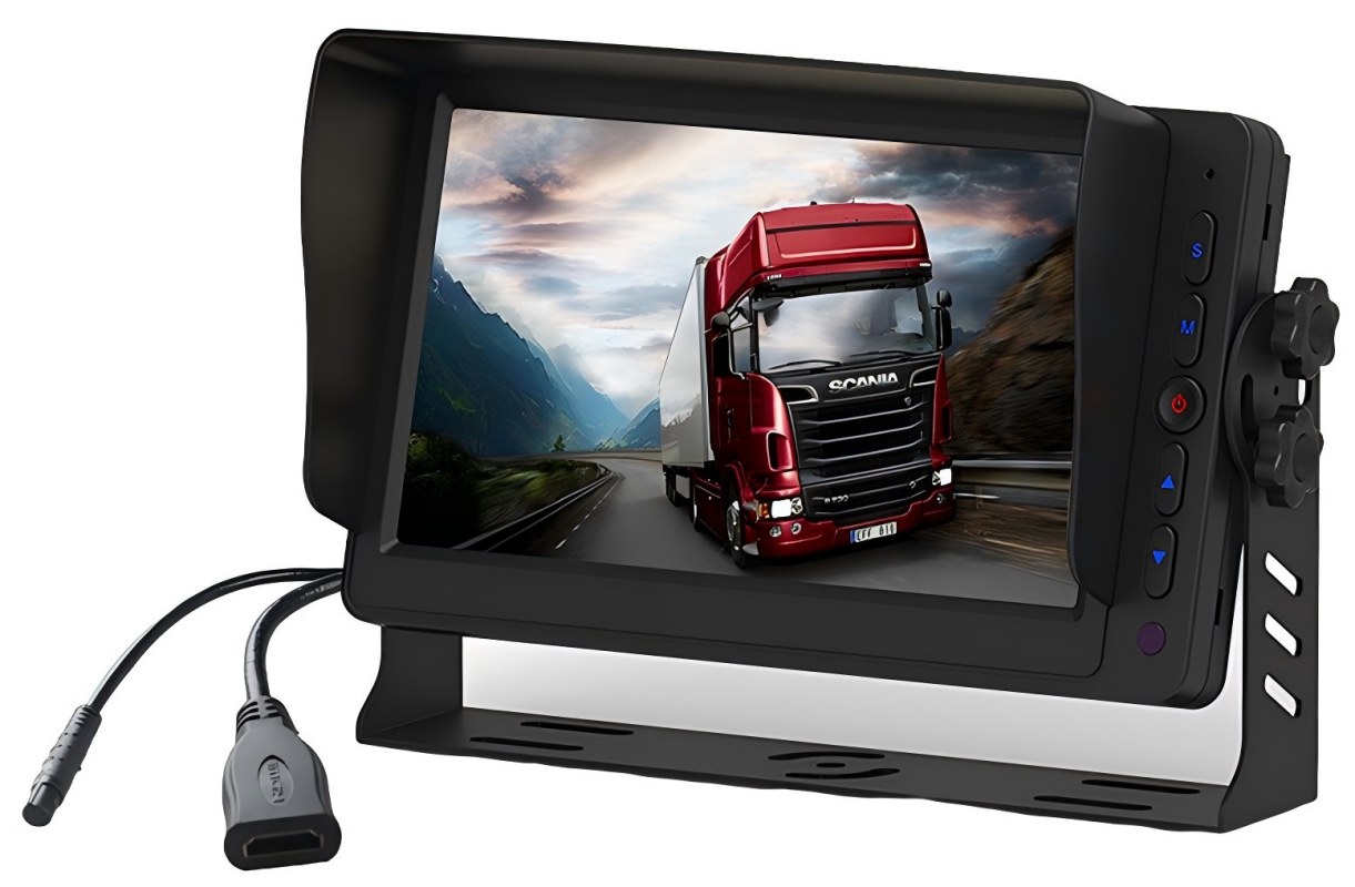 7-Zoll-HDMI-Fahrzeugmonitor mit zwei AV-Eingängen, Reverse-Trigger und integriertem Lautsprecher