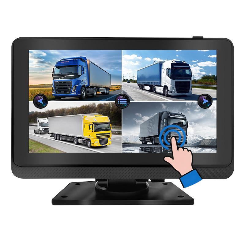 7-Zoll-Touchscreen-Fahrzeug-Quad-View-DVR-Monitor mit 1080P-Aufnahme