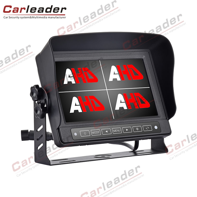 7-Zoll-wasserdichter Auto-Quad-AHD-Monitor mit Touch-Taste